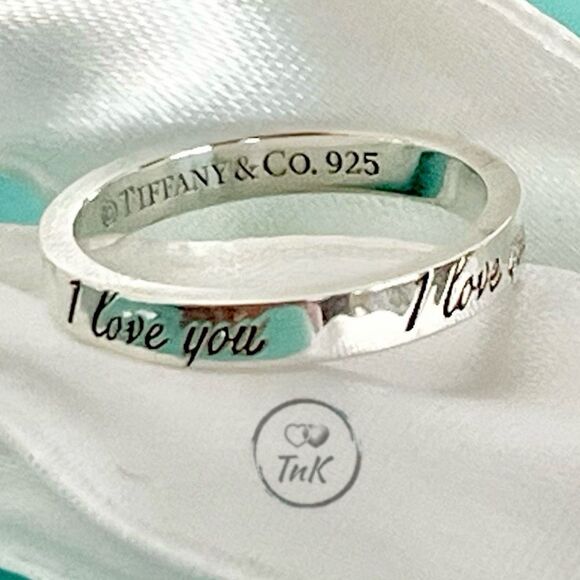 Tiffany & Co. Retired Notes "I Love You" Ring - Sterling Silver - Size 5 - Picture 13 of 16